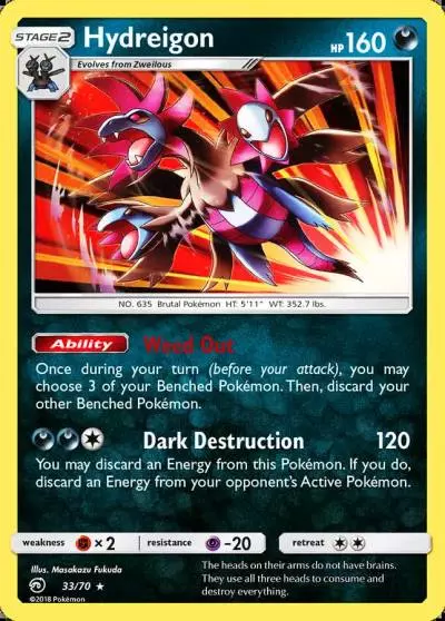 Hydreigon 33/70 Dragon Majesty Pokemon card