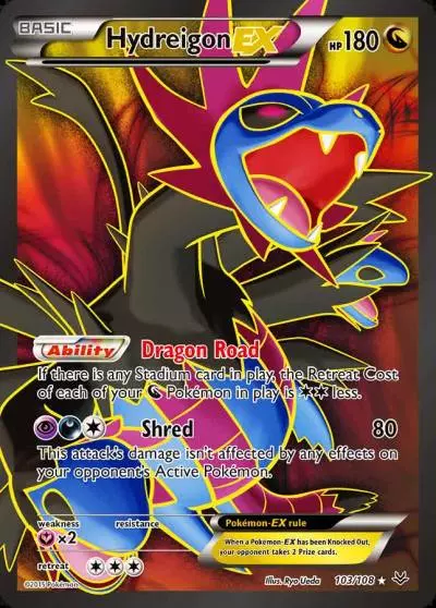 Hydreigon-EX 103/108 Roaring Skies Pokemon card