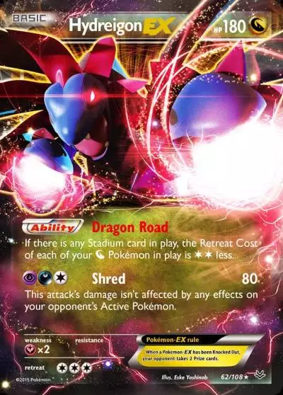 Hydreigon-EX 62/108 Roaring Skies Pokemon card