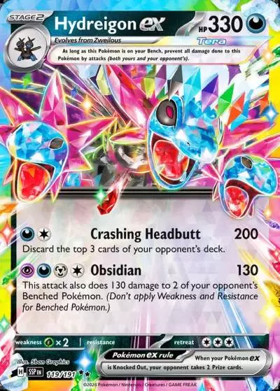 Hydreigon ex 119/191 Surging Sparks Pokemon card