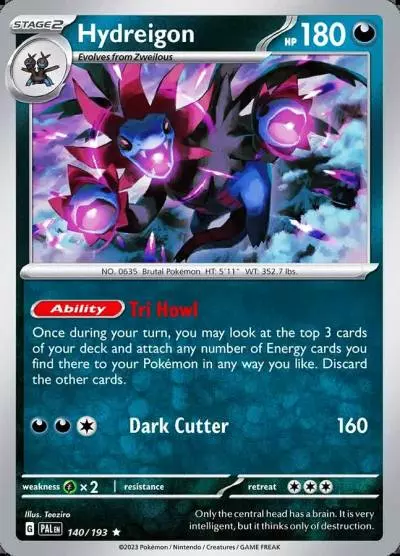 Hydreigon 140/193 Paldea Evolved Pokemon card