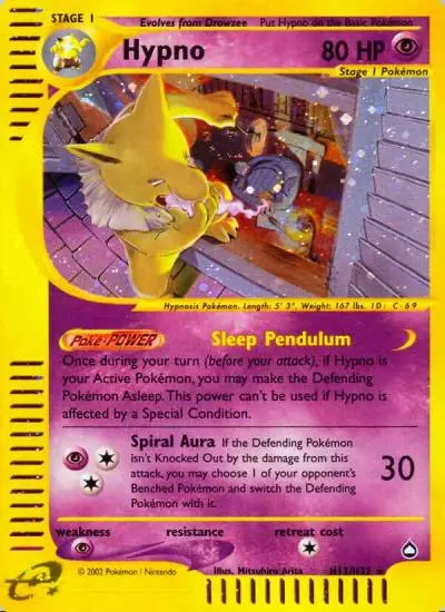 Hypno H12/147 Aquapolis Pokemon card