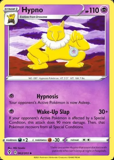 Hypno 62/203 Evolving Skies Pokemon card