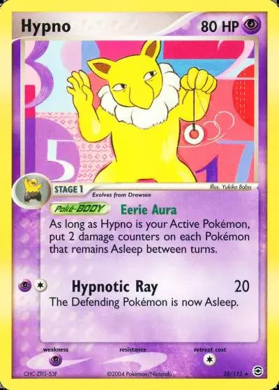 Hypno 25/112 FireRed & LeafGreen Pokemon card