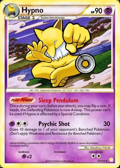 Hypno 23/123 HeartGold & SoulSilver Pokemon card