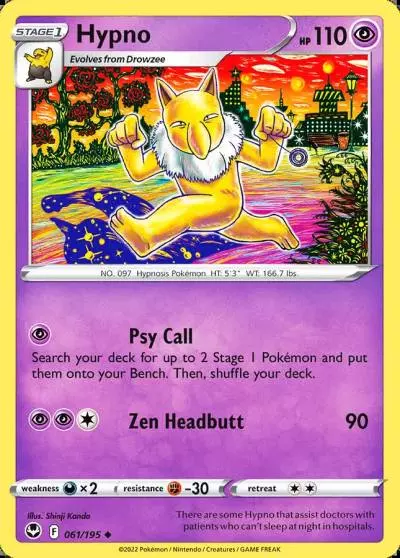 Hypno 61/195 Silver Tempest Pokemon card