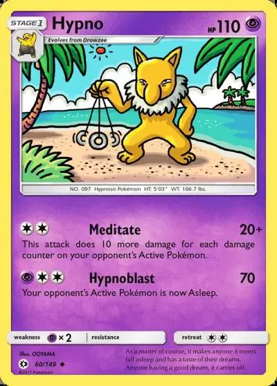 Hypno 60/149 Sun & Moon Pokemon card