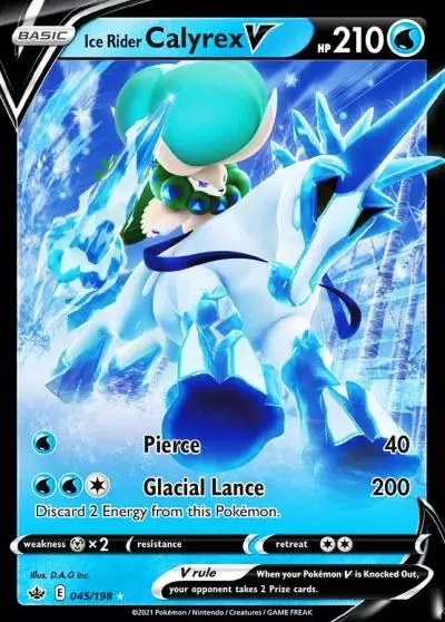 Ice Rider Calyrex V 45/198 Chilling Reign Pokemon card