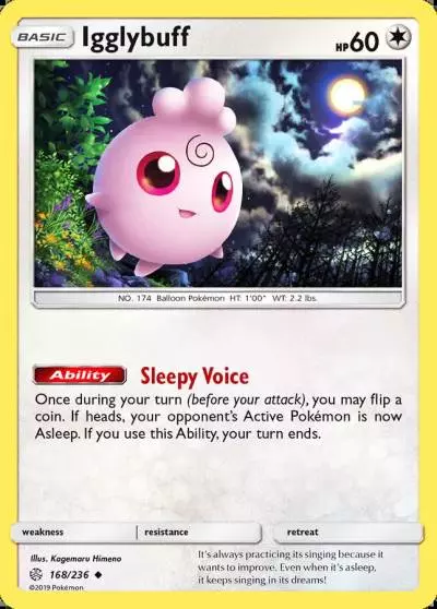 Igglybuff 168/236 Cosmic Eclipse Pokemon card