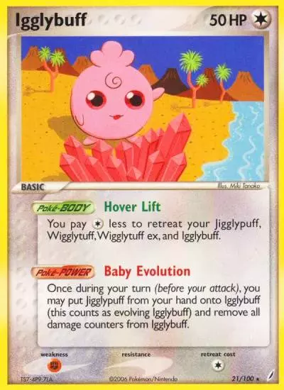 Igglybuff 21/100 Crystal Guardians Pokemon card