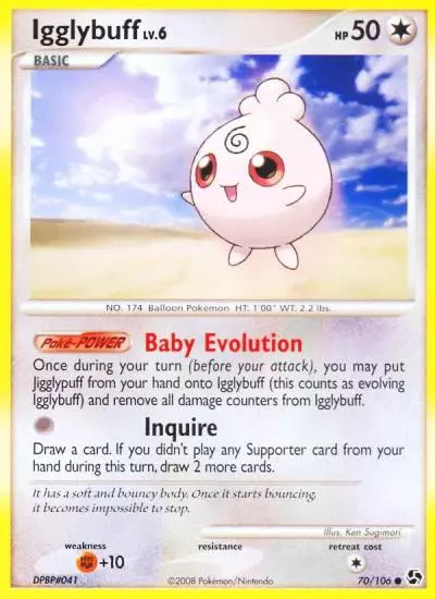 Igglybuff 70/106 Great Encounters Pokemon card