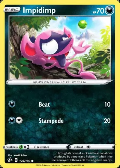 Impidimp 123/192 Rebel Clash Pokemon card