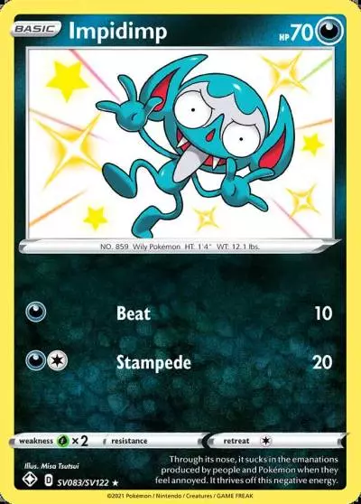 Impidimp SV083/122 Shining Fates Shiny Vault Pokemon card