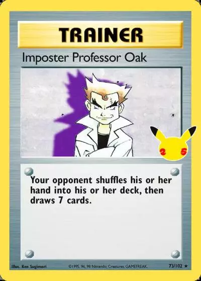 Imposter Professor Oak 73/25 Celebrations: Classic Collection Pokemon card