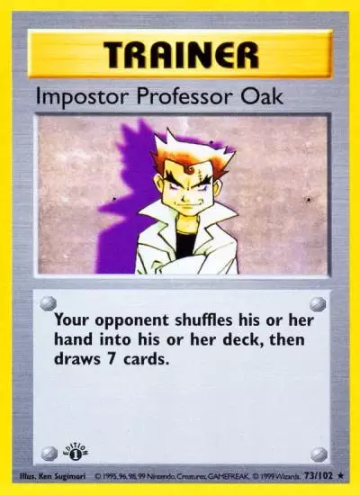 Impostor Professor Oak 73/102 Base Pokemon card