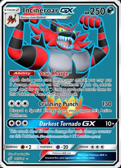 Incineroar-GX 167/181 Team Up Pokemon card