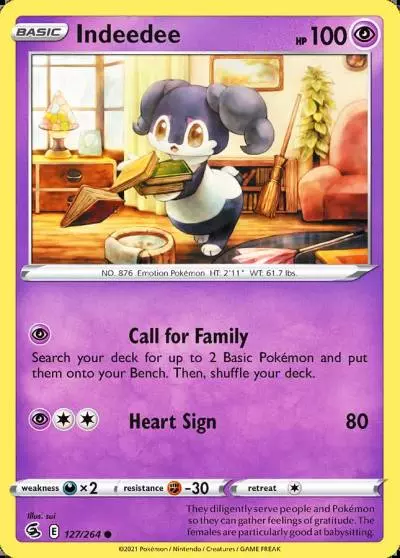 Indeedee 127/264 Fusion Strike Pokemon card