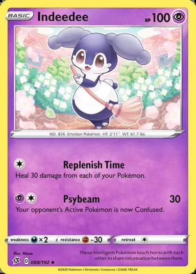 Indeedee 88/192 Rebel Clash Pokemon card