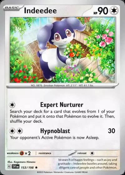 Indeedee 153/198 Scarlet & Violet Pokemon card