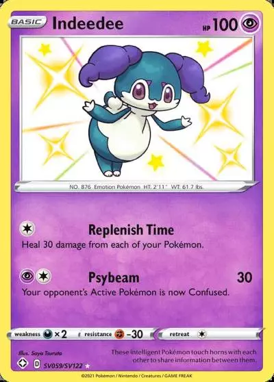 Indeedee SV059/122 Shining Fates Shiny Vault Pokemon card