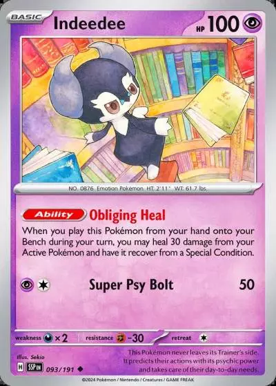 Indeedee 93/191 Surging Sparks Pokemon card
