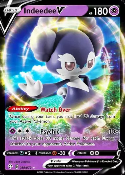 Indeedee V 39/72 Shining Fates Pokemon card
