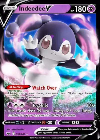 Indeedee V 91/202 Sword & Shield Pokemon card