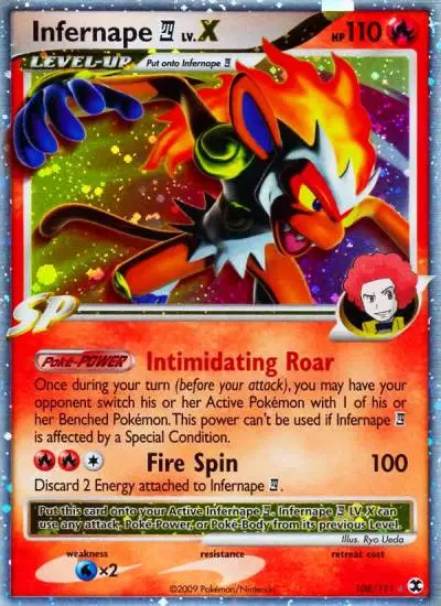 Infernape E4 LV.X 108/111 Rising Rivals Pokemon card