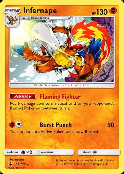 Infernape 59/131 Forbidden Light Pokemon card