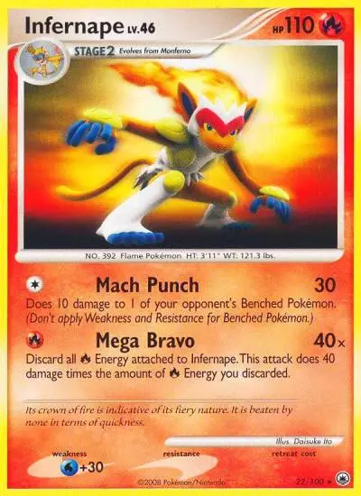 Infernape 22/100 Majestic Dawn Pokemon card