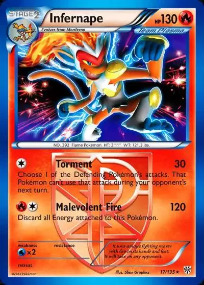 Infernape 17/135 Plasma Storm Pokemon card