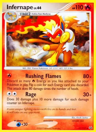 Infernape 31/127 Platinum Pokemon card