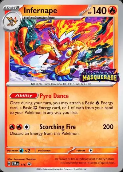 Infernape 116/165 Scarlet & Violet Black Star Promos Pokemon card
