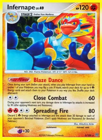 Infernape 3/100 Stormfront Pokemon card