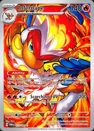 Infernape 173/167 Twilight Masquerade Pokemon card