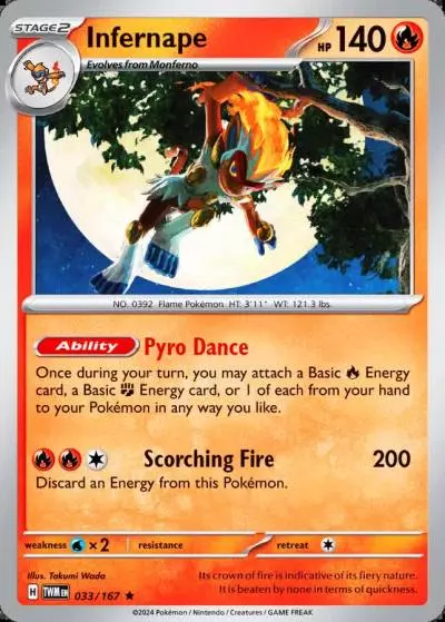 Infernape 33/167 Twilight Masquerade Pokemon card