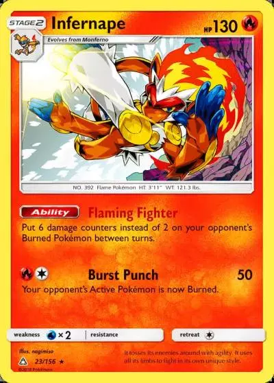Infernape 23/156 Ultra Prism Pokemon card