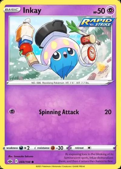 Inkay 69/198 Chilling Reign Pokemon card