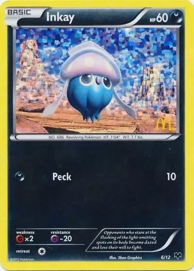Inkay 6/12 McDonald's Collection 2014 Pokemon card