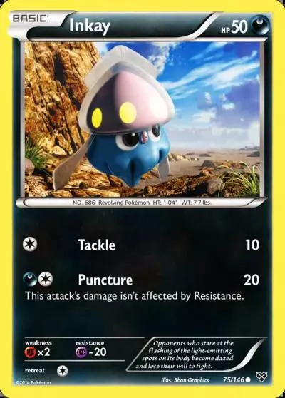 Inkay 75/146 XY Pokemon card