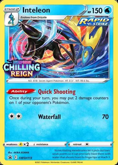 Inteleon SWSH113/307 SWSH Black Star Promos Pokemon card