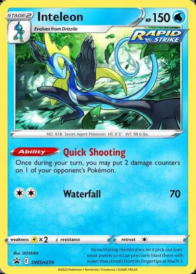 Inteleon SWSH279/307 SWSH Black Star Promos Pokemon card