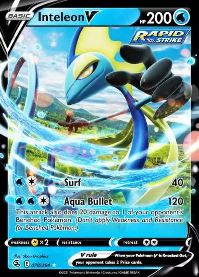 Inteleon V 78/264 Fusion Strike Pokemon card