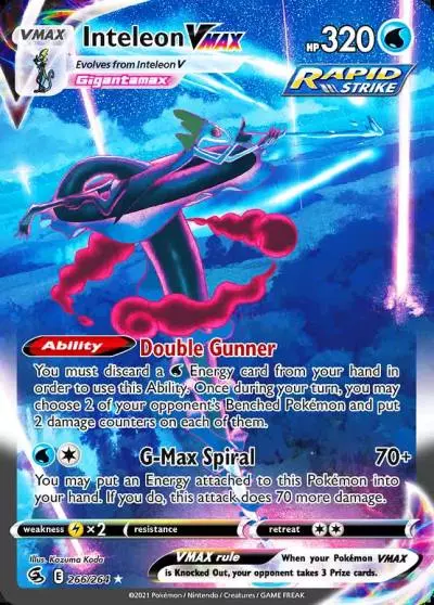 Inteleon VMAX 266/264 Fusion Strike Pokemon card