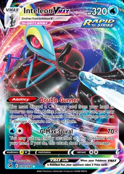 Inteleon VMAX 79/264 Fusion Strike Pokemon card