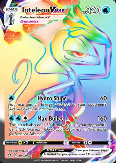 Inteleon VMAX 195/192 Rebel Clash Pokemon card