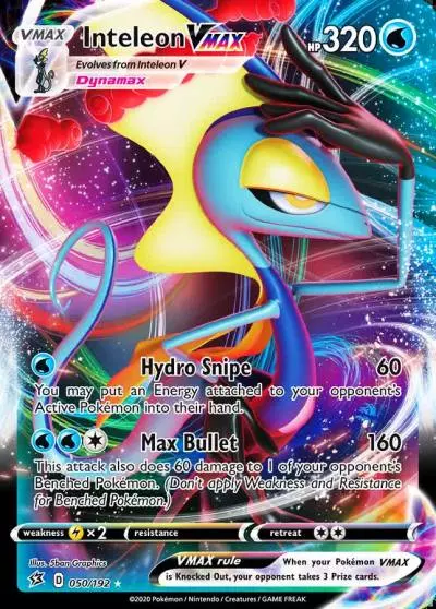 Inteleon VMAX 50/192 Rebel Clash Pokemon card