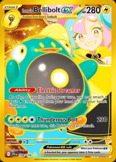 Iono's Bellibolt ex 188/159 Journey Together Pokemon card