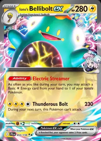 Iono's Bellibolt ex 53/159 Journey Together Pokemon card
