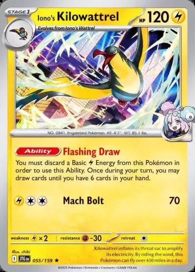 Iono's Kilowattrel 55/159 Journey Together Pokemon card